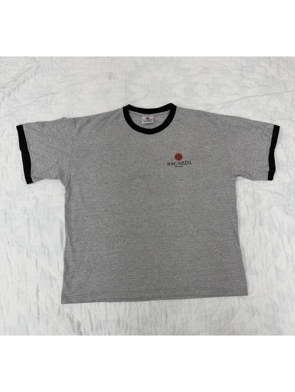 Vintage Bacardi Rum Ringer T-Shirt - Picture 1 of 6